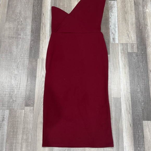 NWT Pretty Little Thing one shoulder drape fromt midi dress ❤️ - Picture 7 of 7